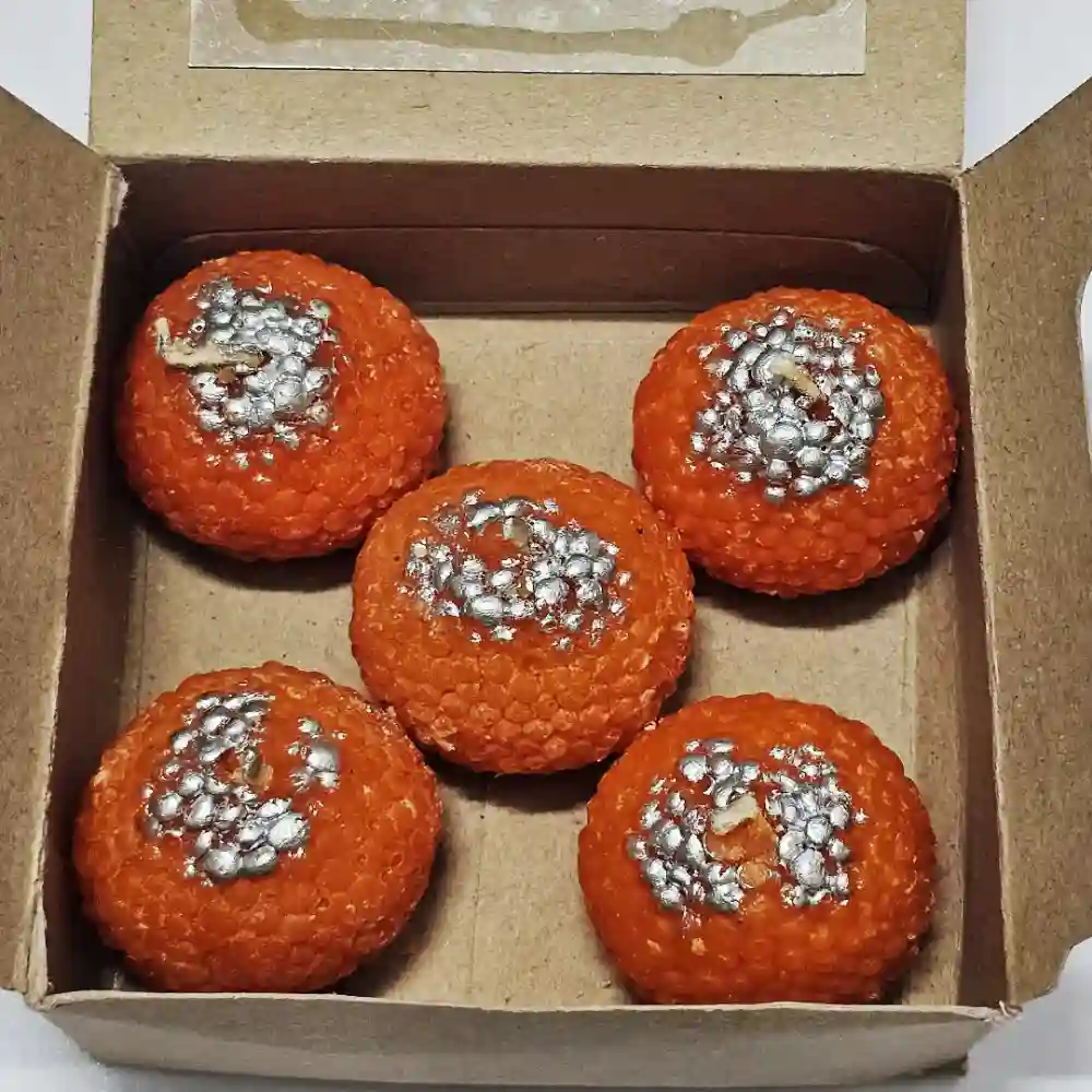 Ladoo Inspired Decorative Candles Set of 5 Gift Box